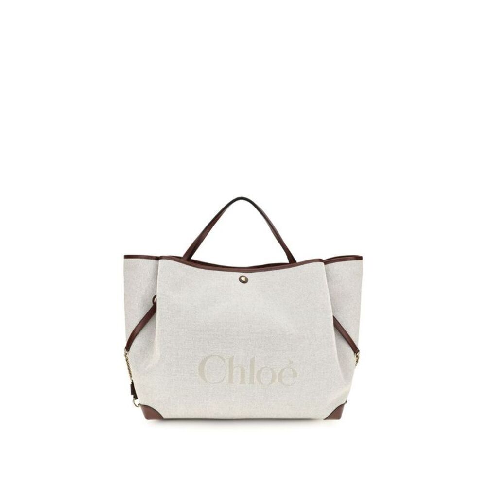 Chloé Beige Cotton Shoulder Women's Bag